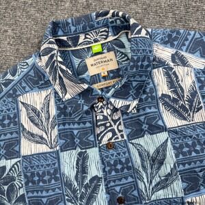 Quiksilver Waterman Collection Mens Hawaiian Shirt Blue S/S Comfort Fit Small